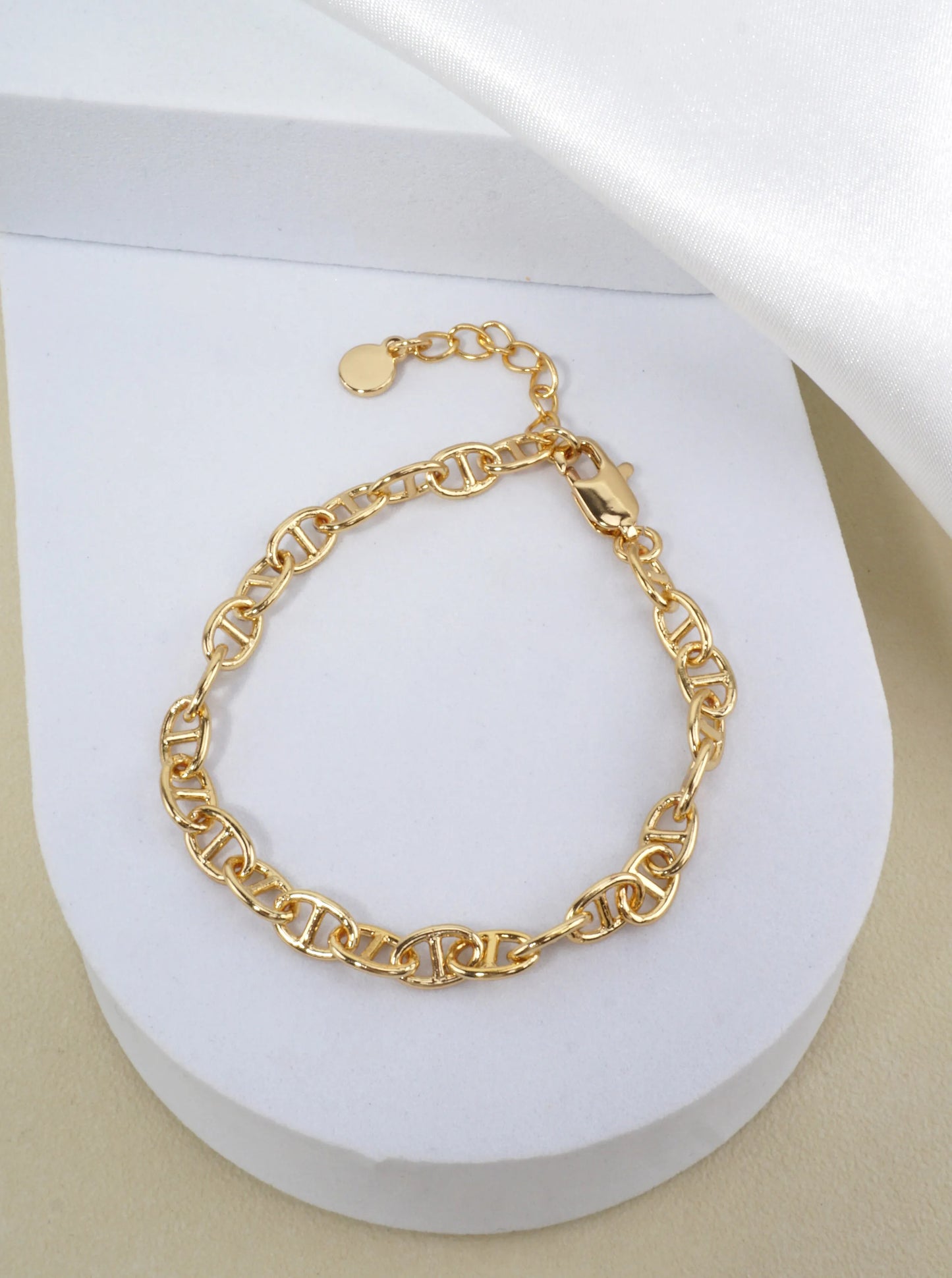 Polished Delicate Chain Brass Bracelet