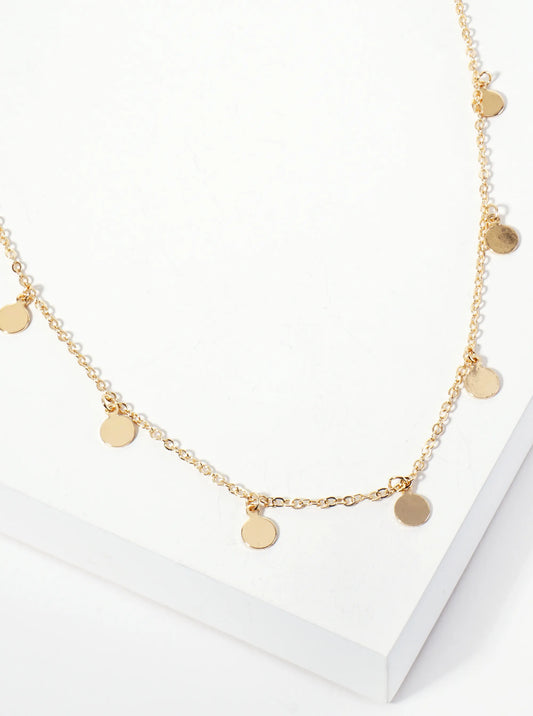 Polished Disc Charm 16-inch Station Necklace