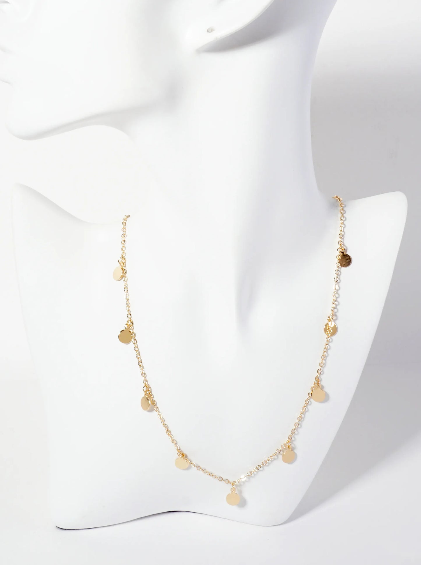 Polished Disc Charm 16-inch Station Necklace