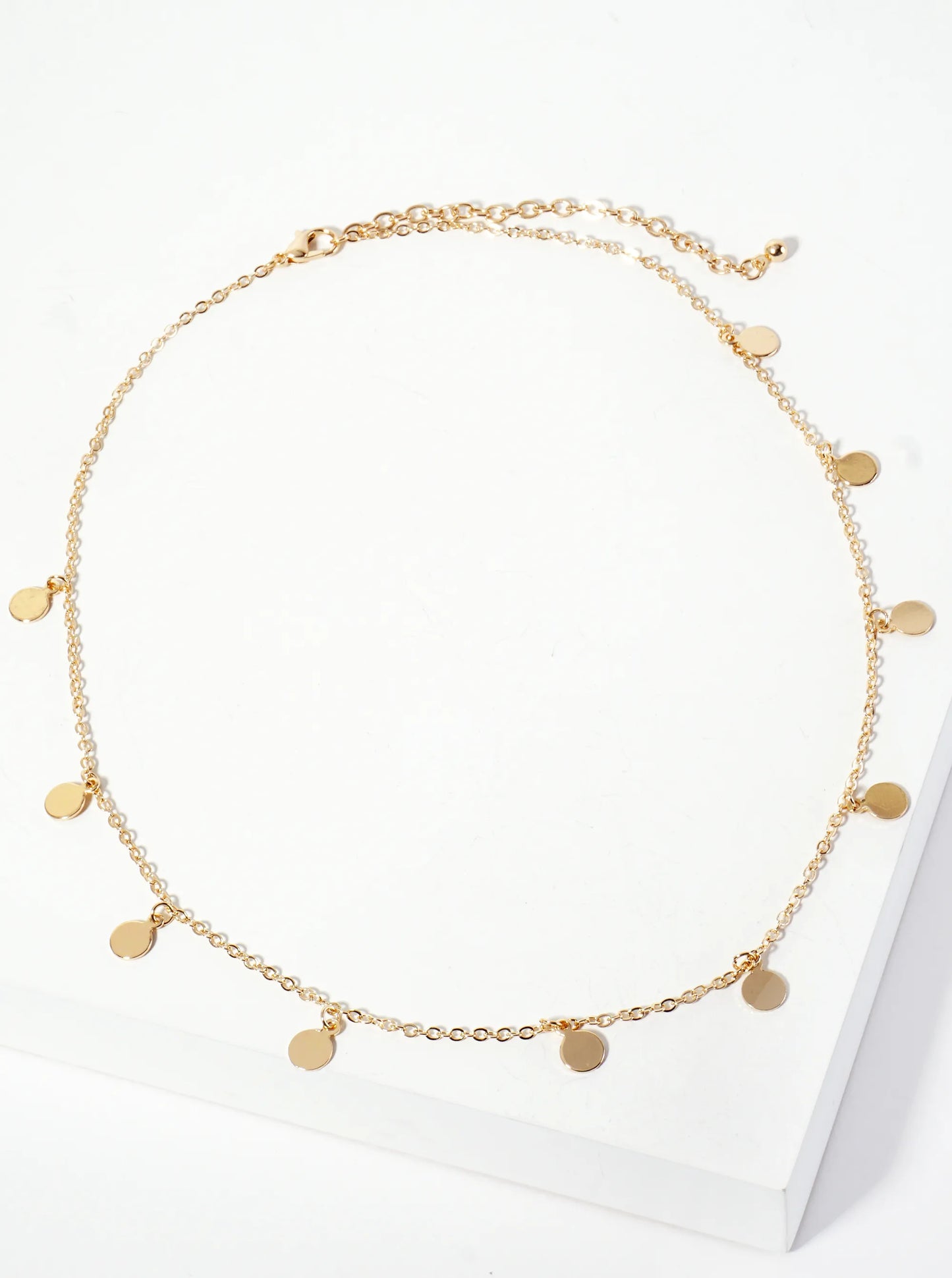 Polished Disc Charm 16-inch Station Necklace