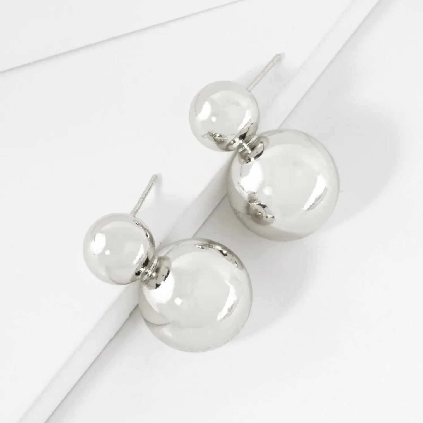 Polished Hollow Double Circle 14K-Gold-Dipped Brass Earrings
