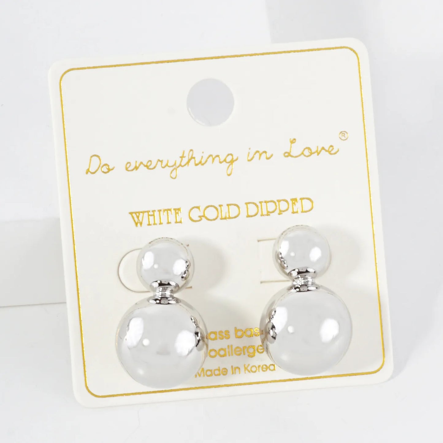 Polished Hollow Double Circle 14K-Gold-Dipped Brass Earrings