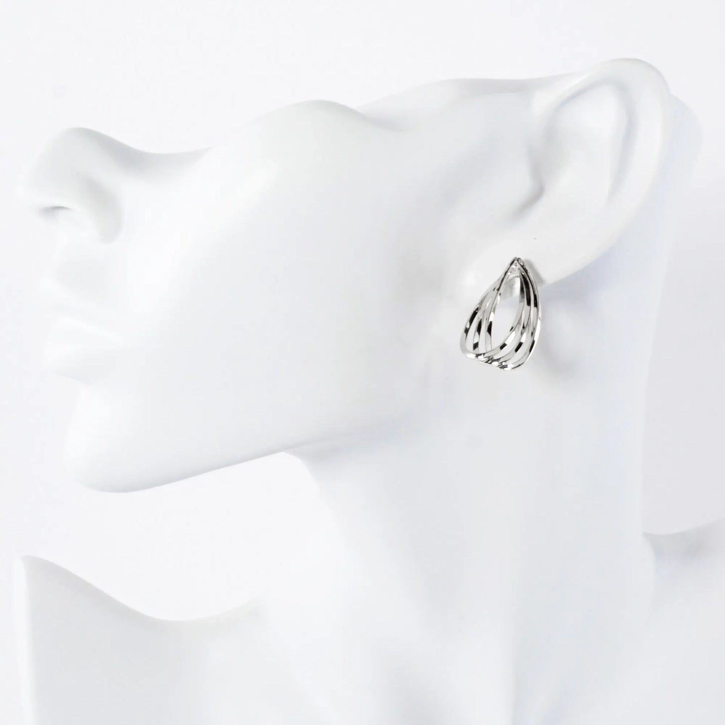 Polished Layered Teardrop 14K-Gold-Dipped Brass Stud Earrings
