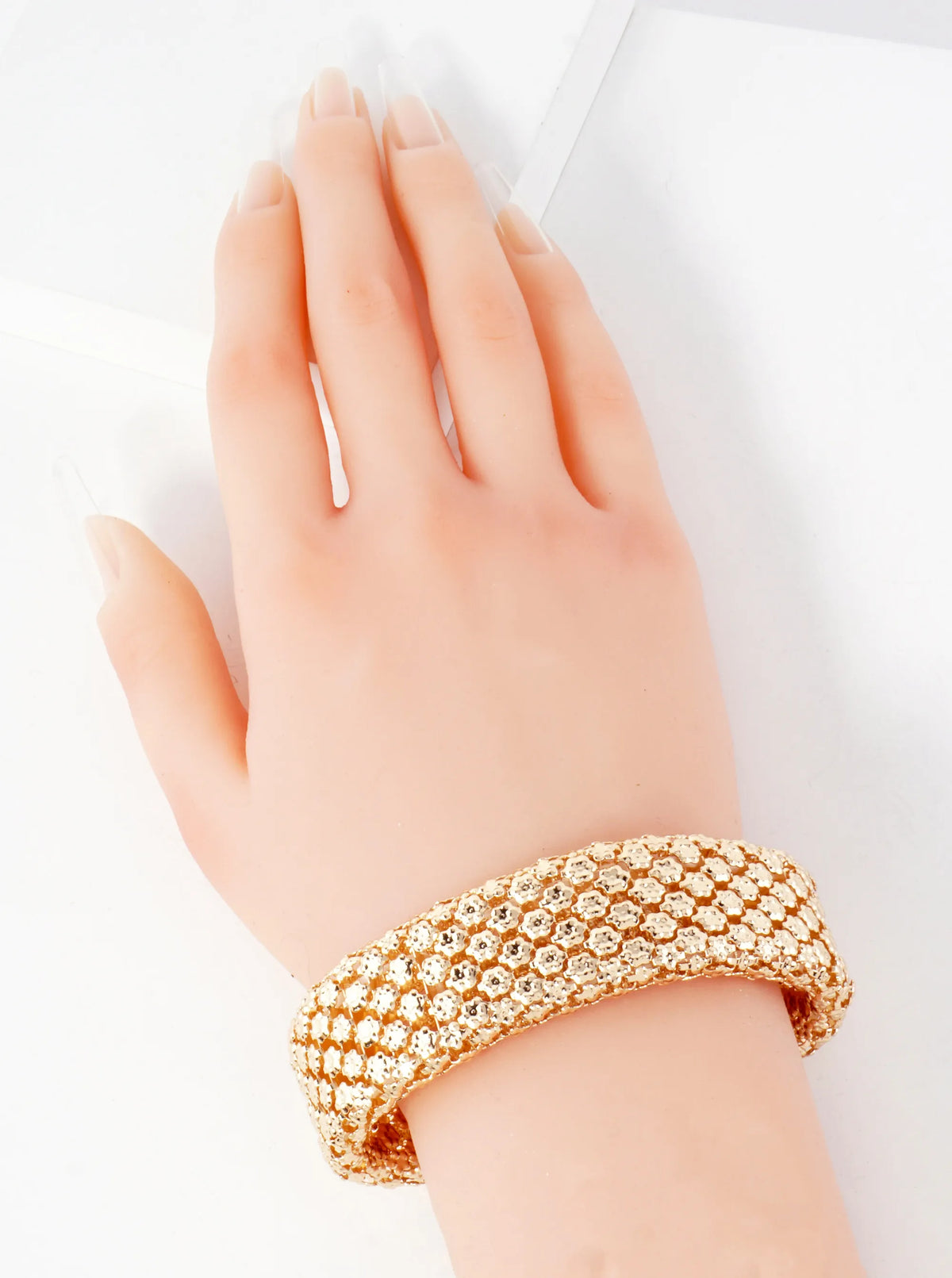 Polished Metal 1-inch-Wide Stretch Bracelet