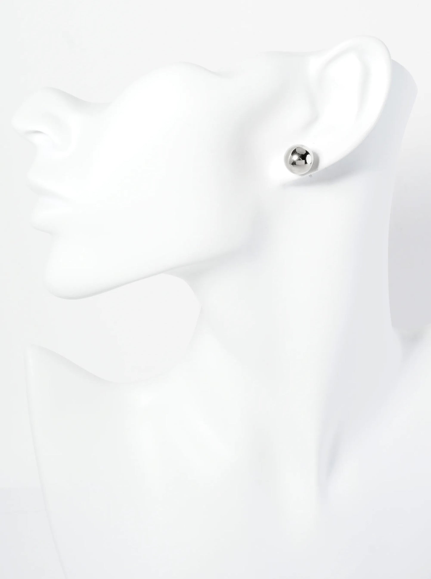 Polished Metal 10mm Brass Ball Stud Earrings