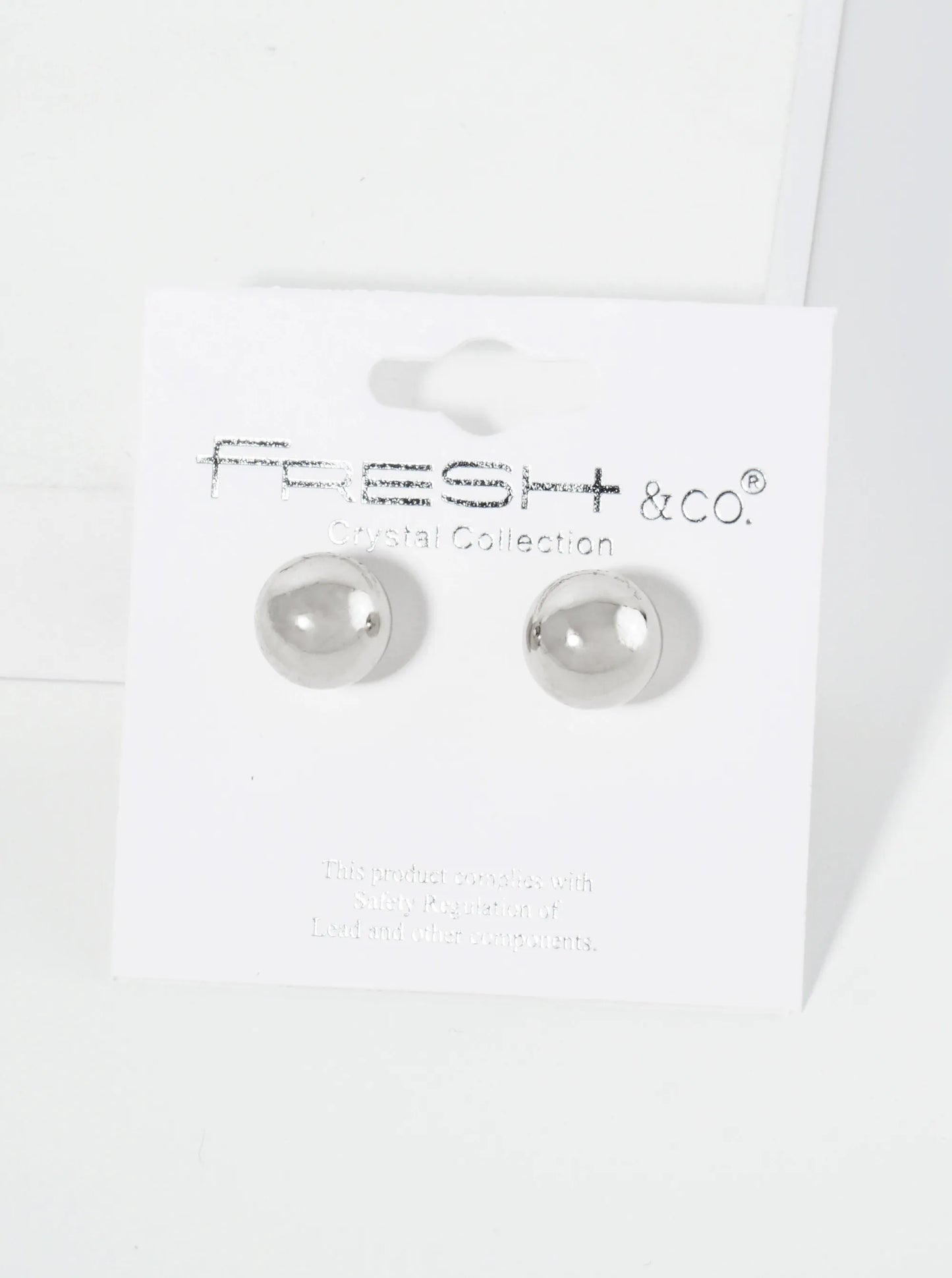 Polished Metal 10mm Brass Ball Stud Earrings