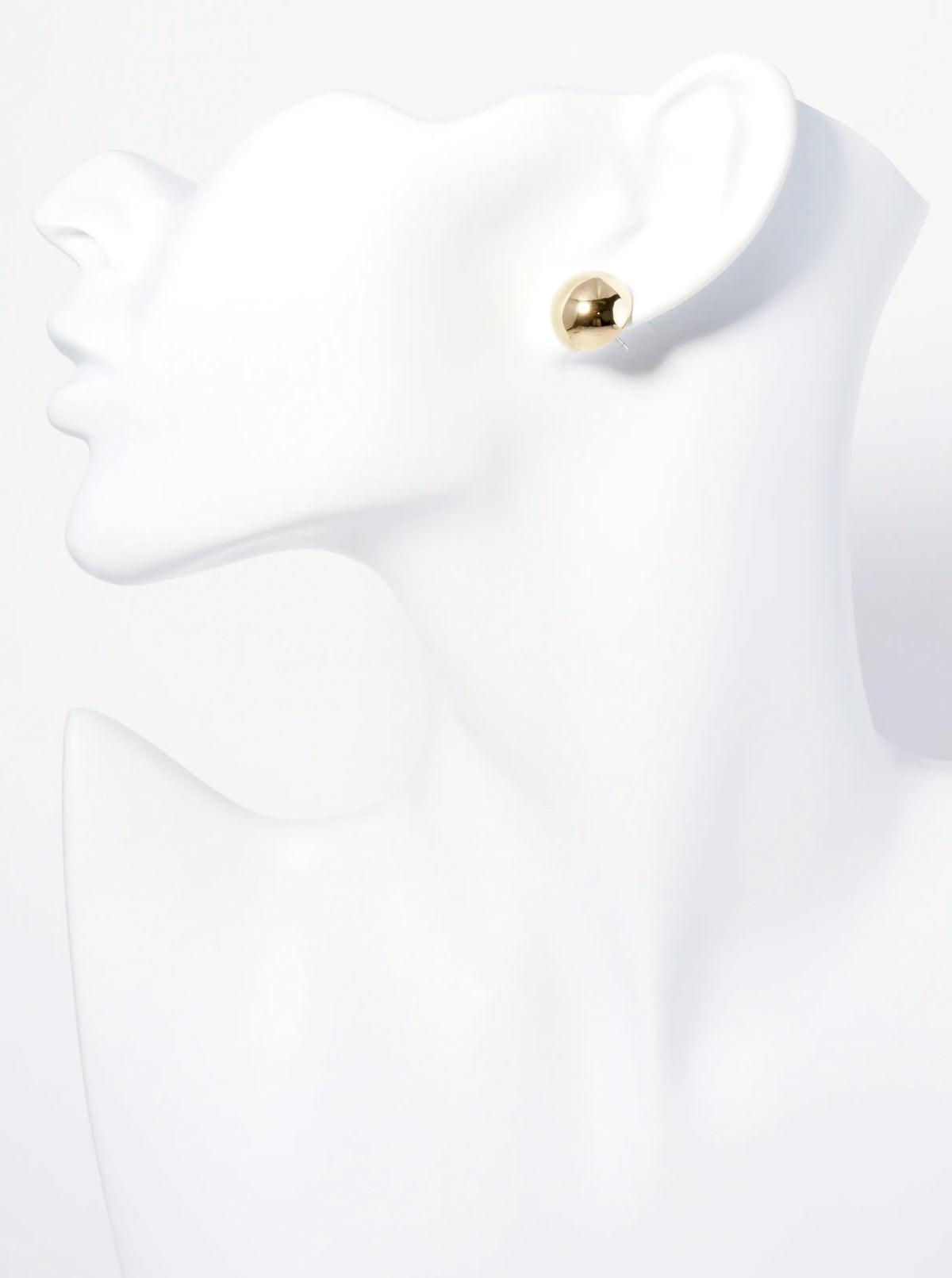 Polished Metal 13mm Button Stud Earrings