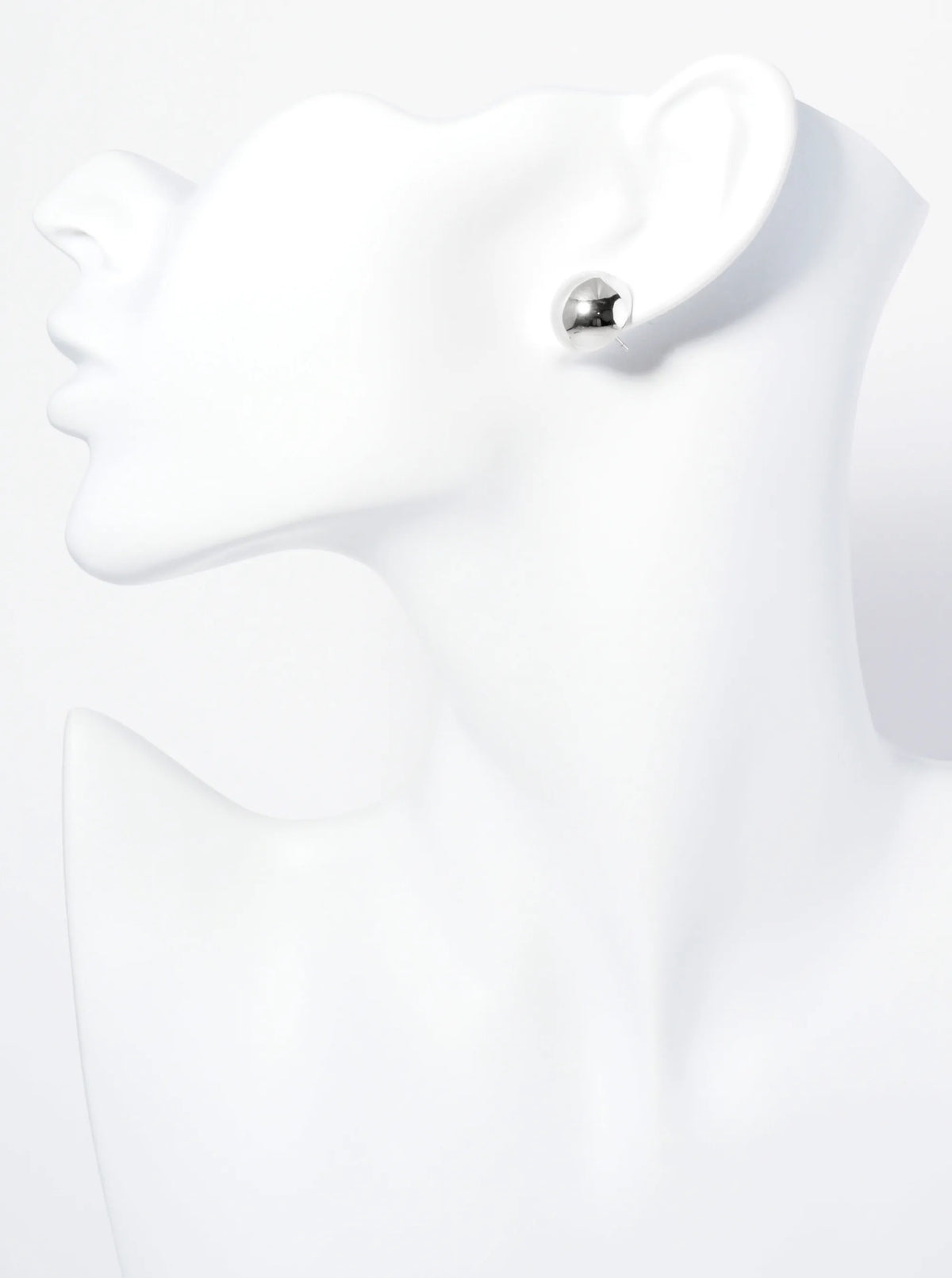 Polished Metal 13mm Button Stud Earrings