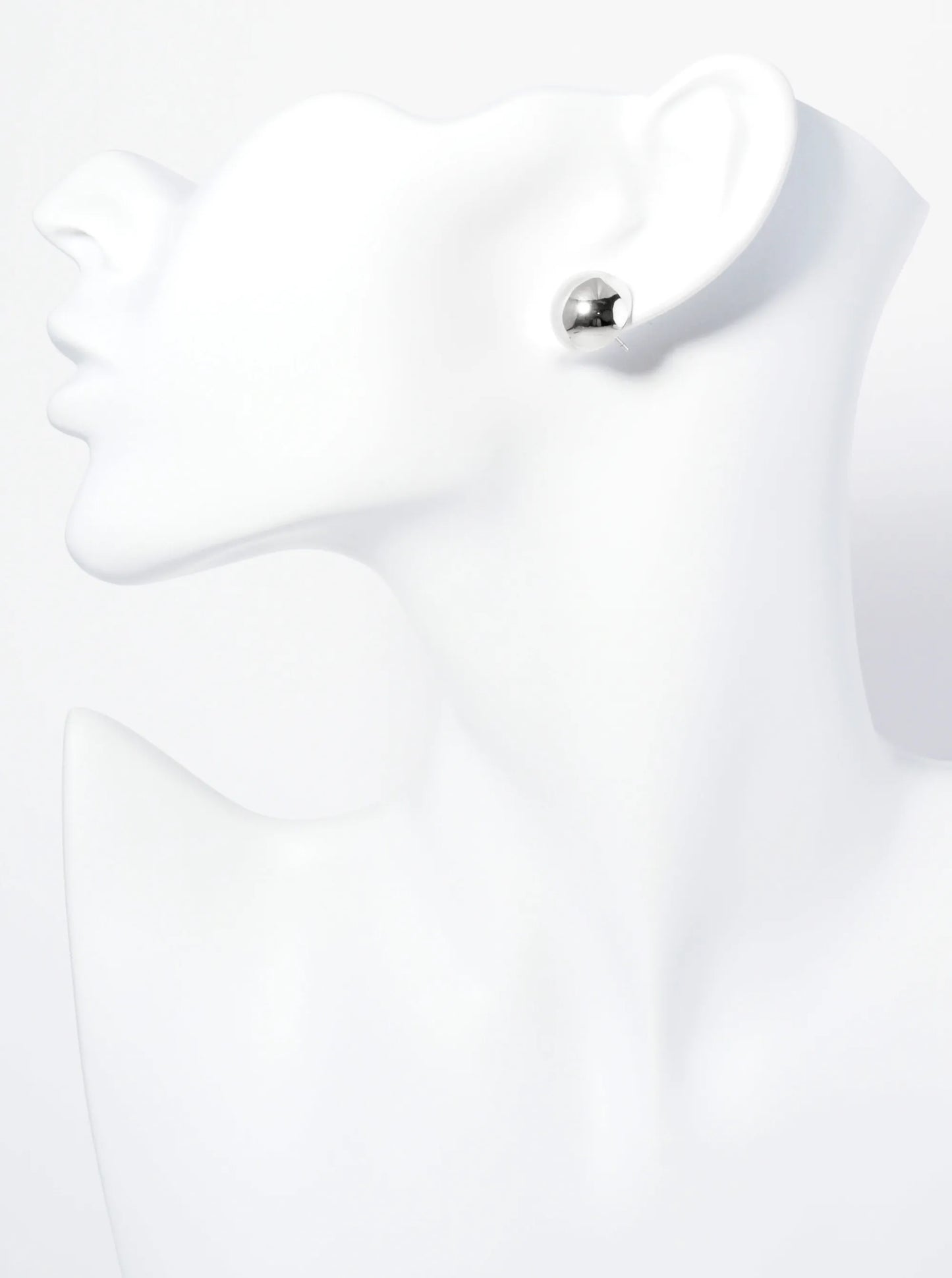 Polished Metal 13mm Button Stud Earrings