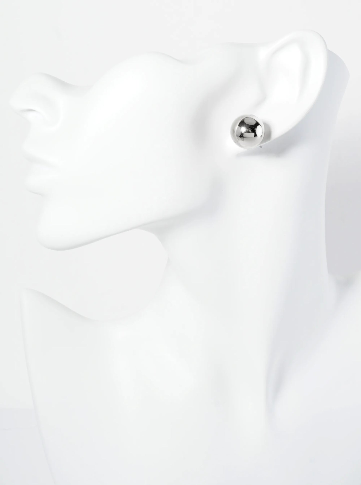 Polished Metal 14mm Brass Ball Stud Earrings