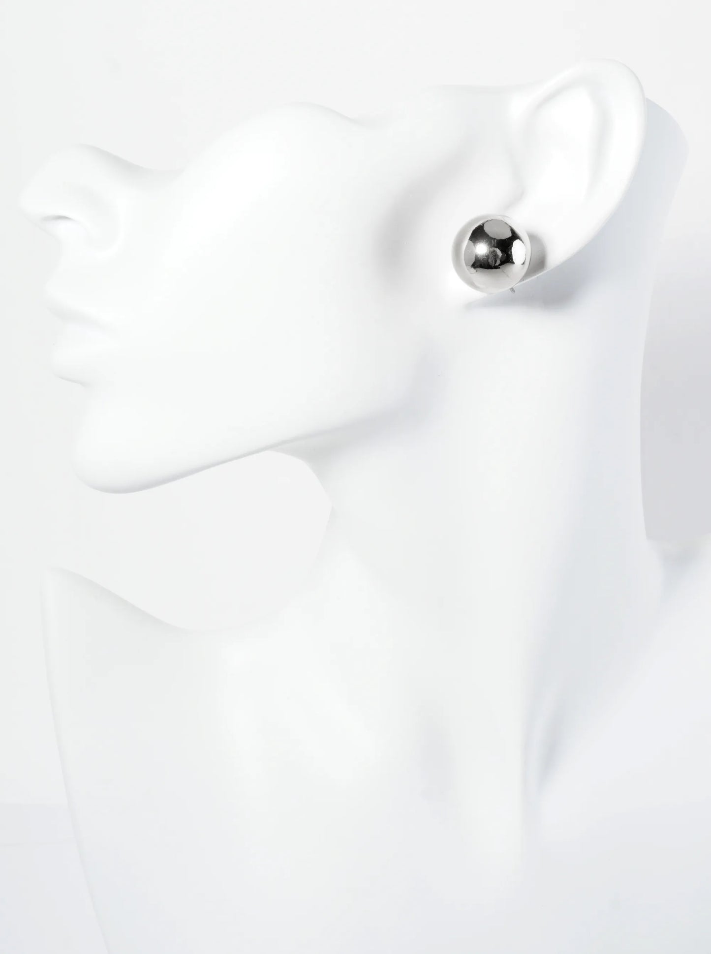 Polished Metal 16mm Brass Ball Stud Earrings