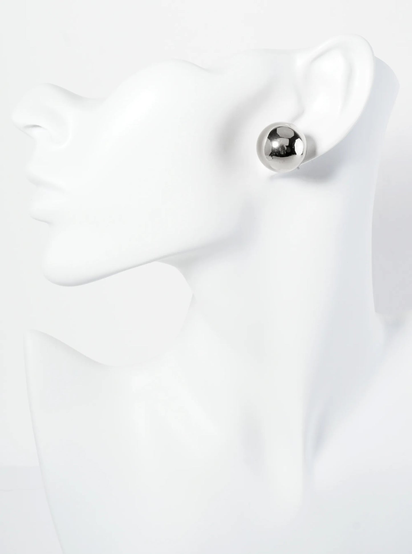Polished Metal 18mm Brass Ball Stud Earrings