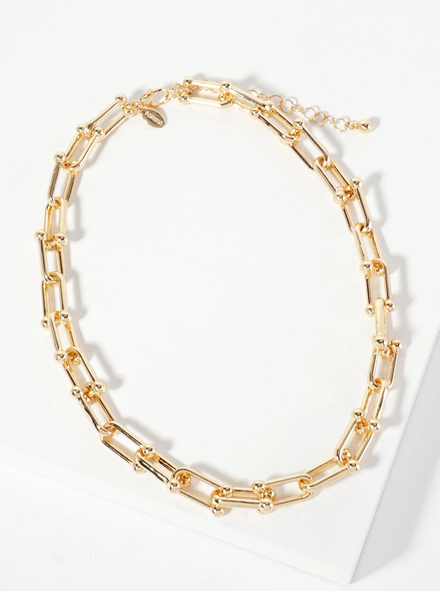 Polished Metal 18mm Horseshoe Chain Necklace