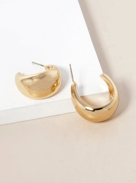 Polished Metal 20mm Bold Hoop Earrings