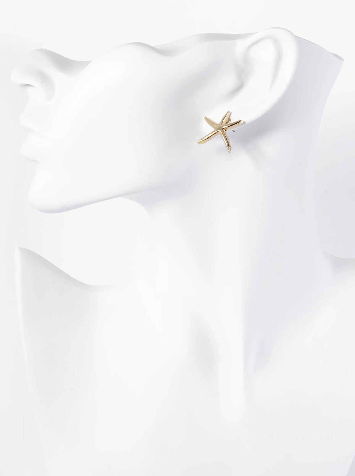 Polished Metal 20mm Starfish Stud Earrings