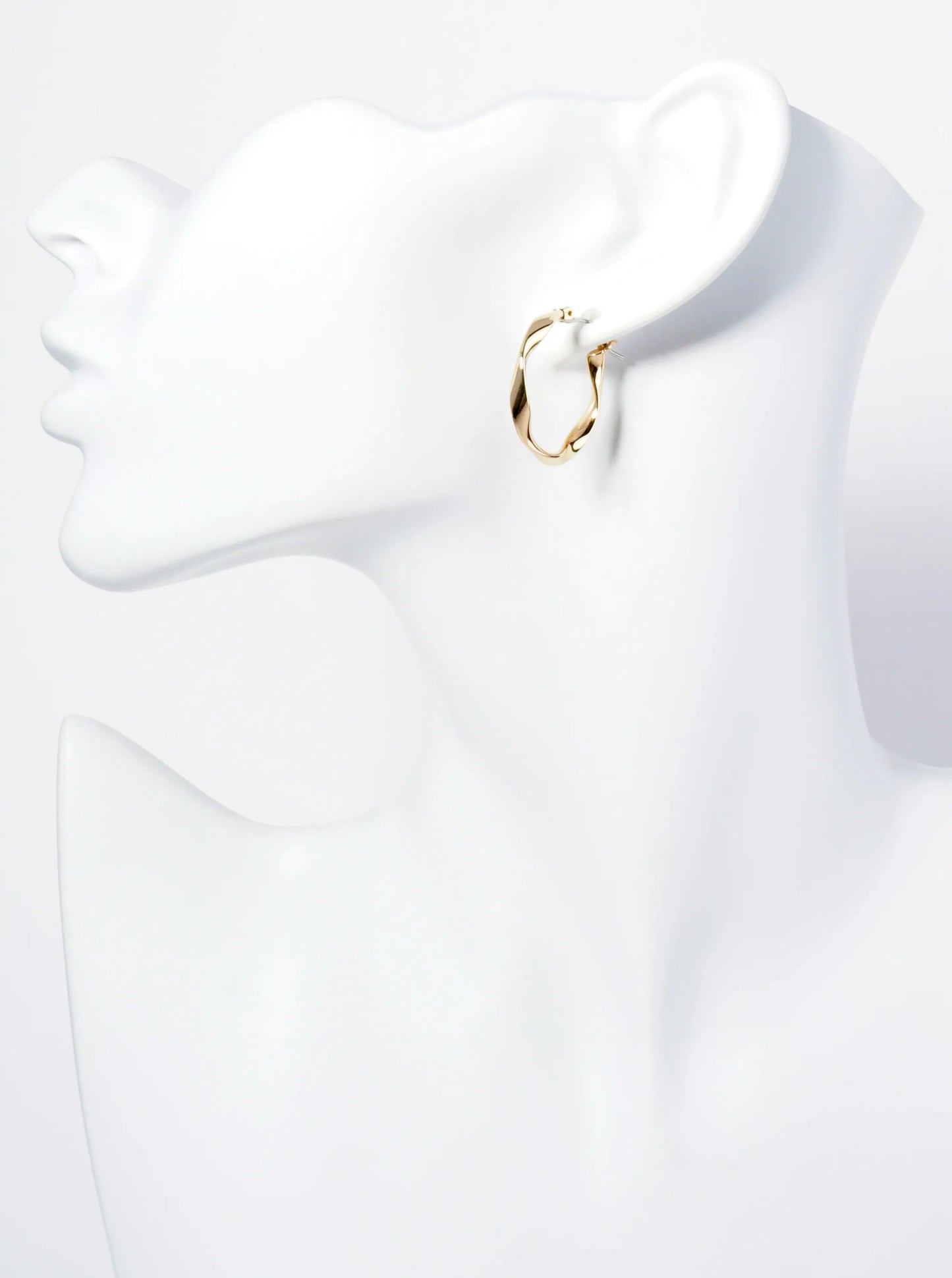 Polished Metal 25mm Twist Hoop Earrings