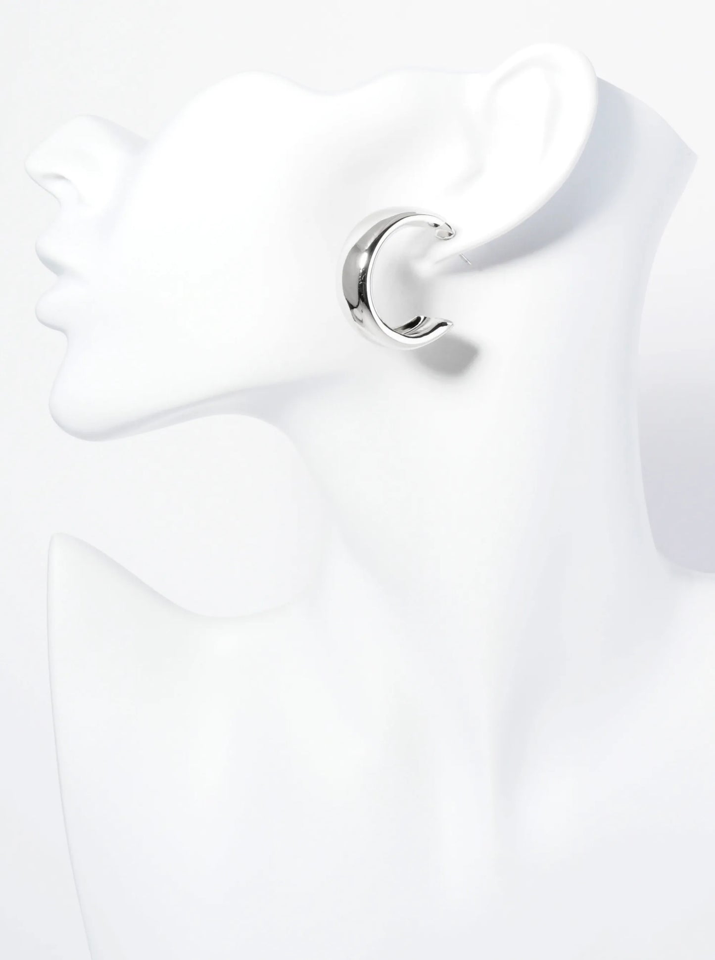 Polished Metal 30mm Chunky Wide Hoop Earrings