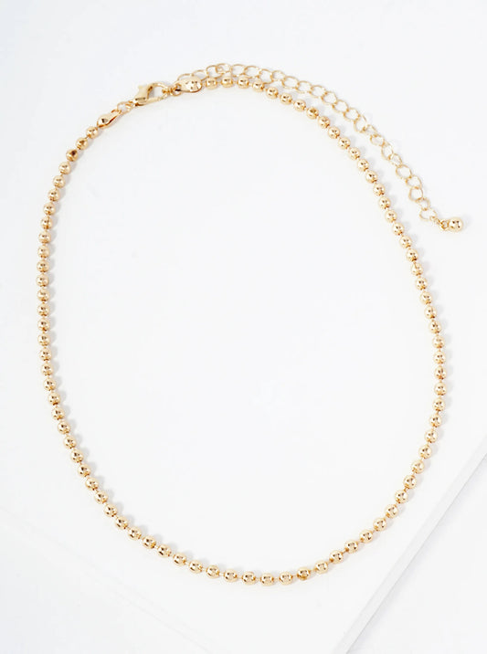 Polished Metal 3mm Ball-Chain 14-inch Choker Necklace