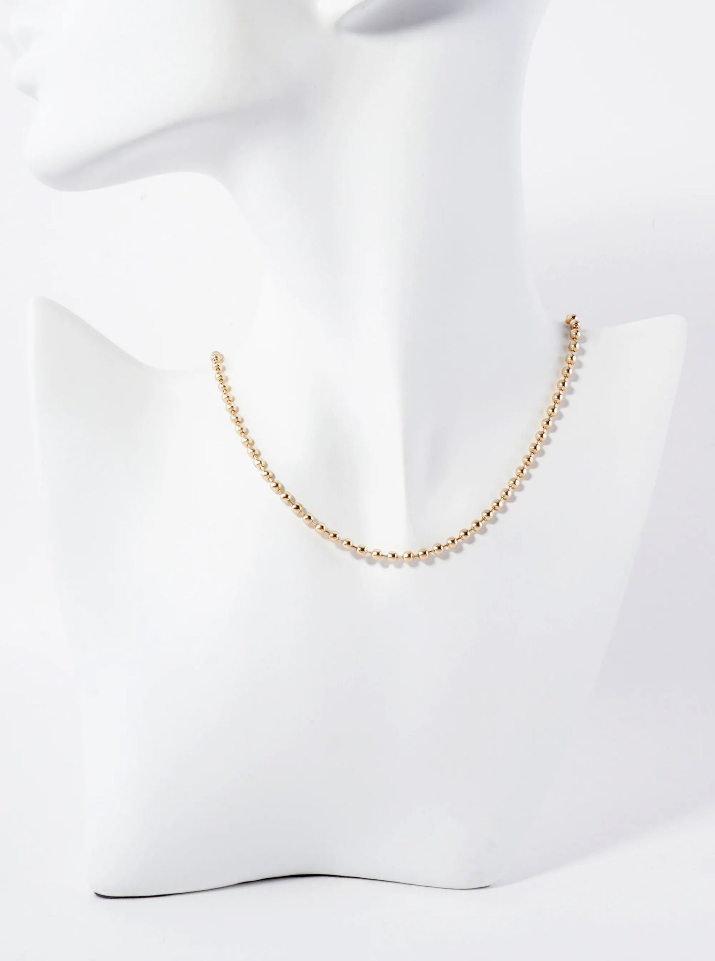 Polished Metal 3mm Ball-Chain 14-inch Choker Necklace