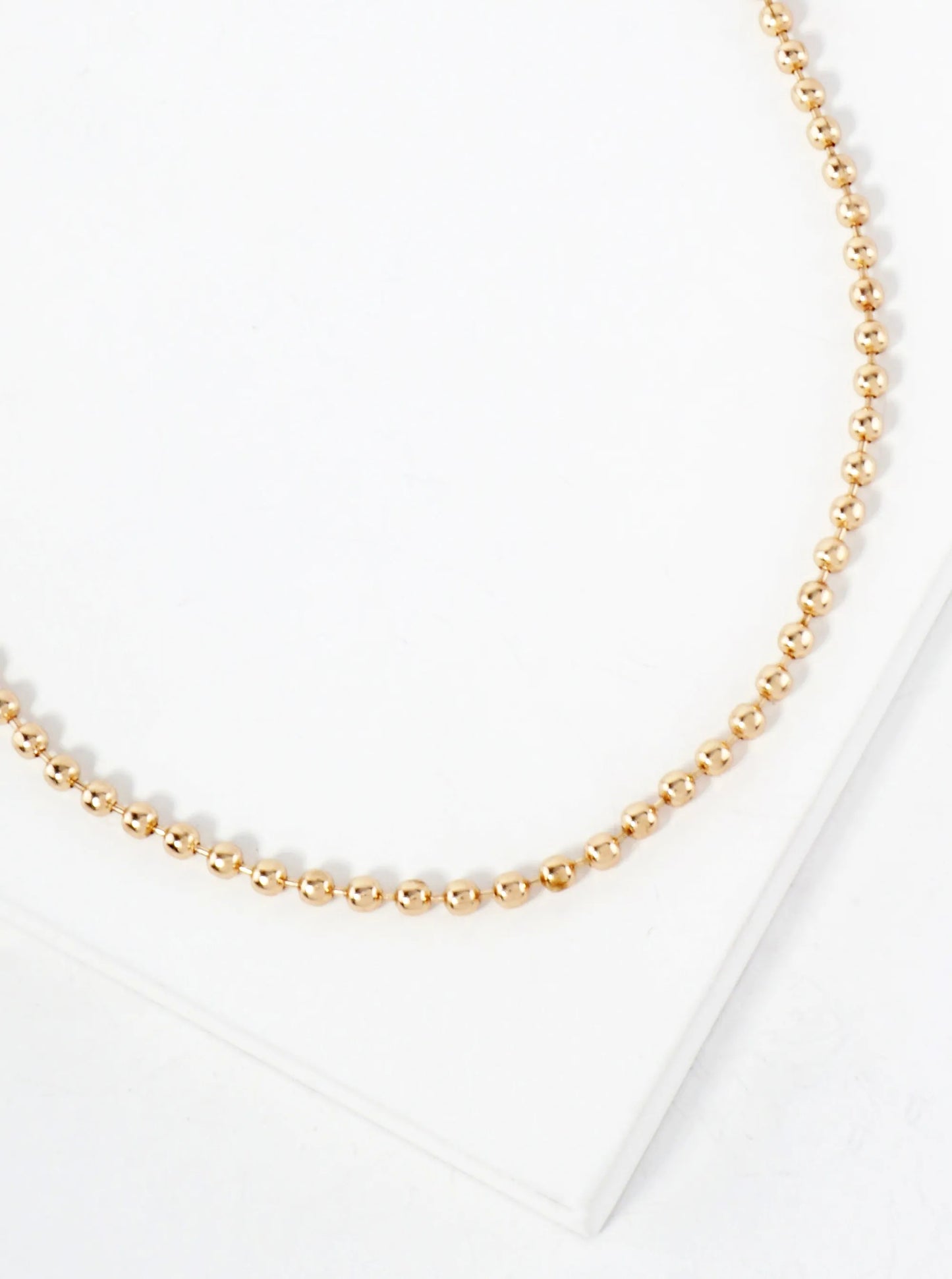 Polished Metal 3mm Ball-Chain 14-inch Choker Necklace