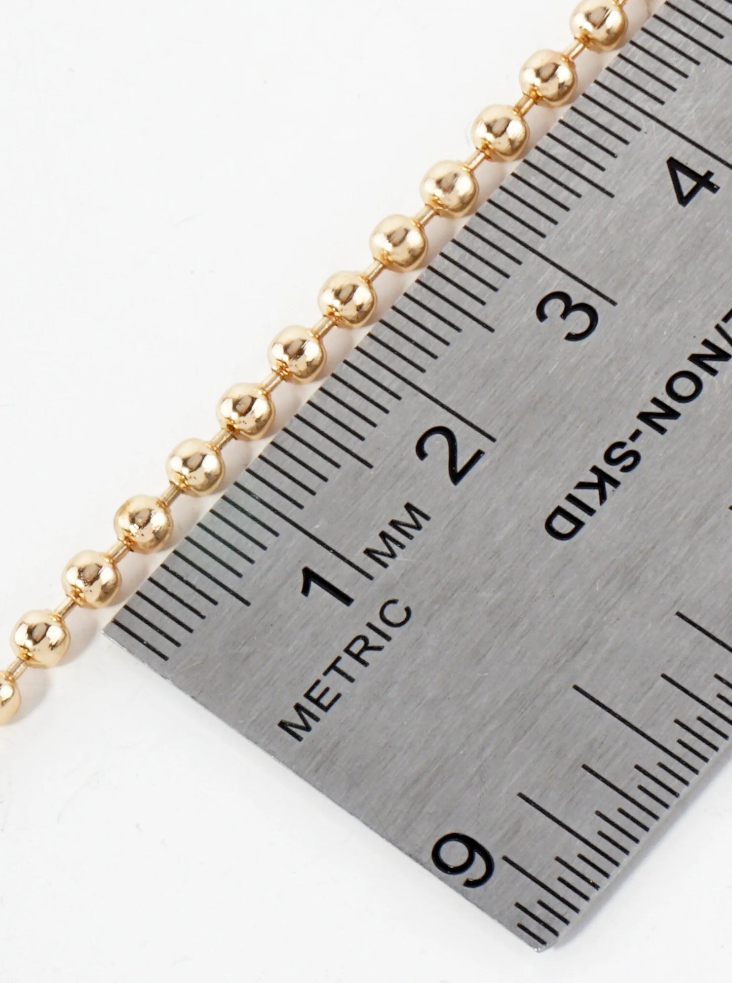 Polished Metal 3mm Ball-Chain 14-inch Choker Necklace