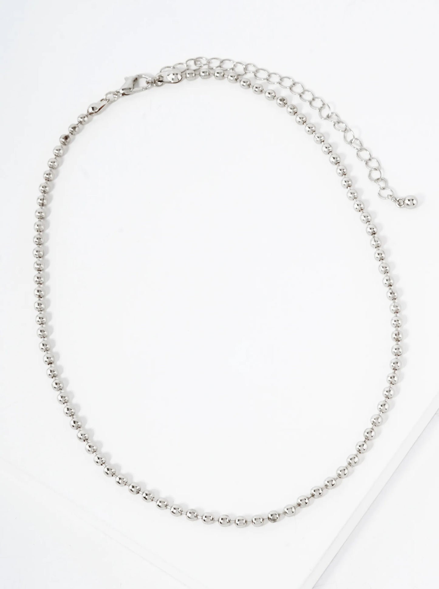 Polished Metal 3mm Ball-Chain 14-inch Choker Necklace