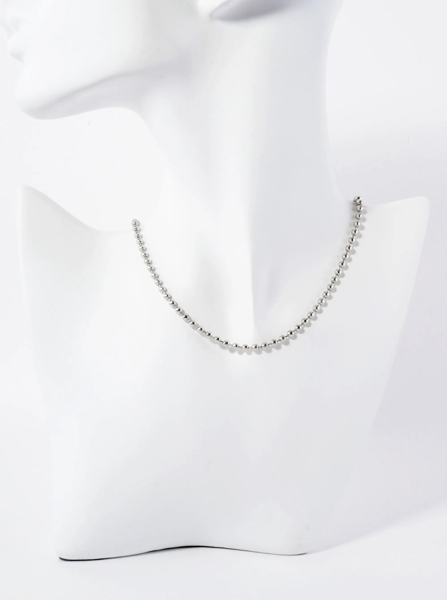 Polished Metal 3mm Ball-Chain 14-inch Choker Necklace