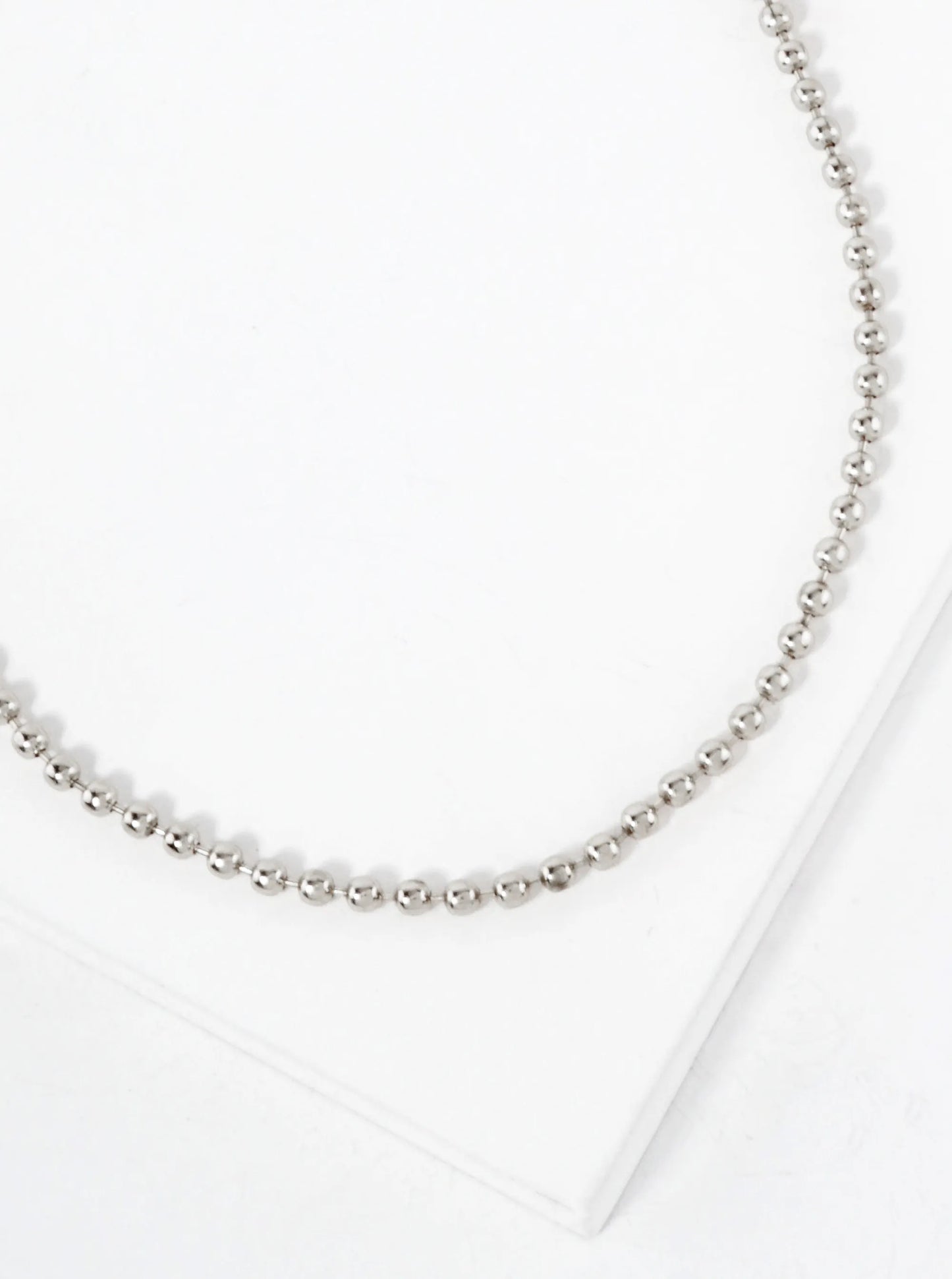 Polished Metal 3mm Ball-Chain 14-inch Choker Necklace