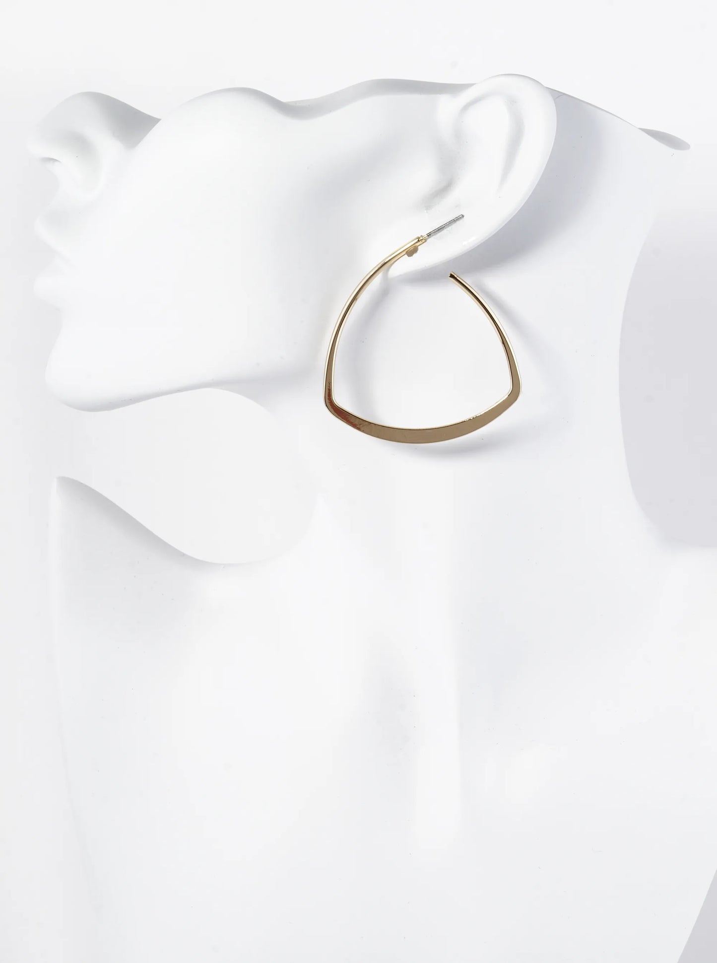 Polished Metal 45mm Flat Tapered Edgy Hoop Earrings