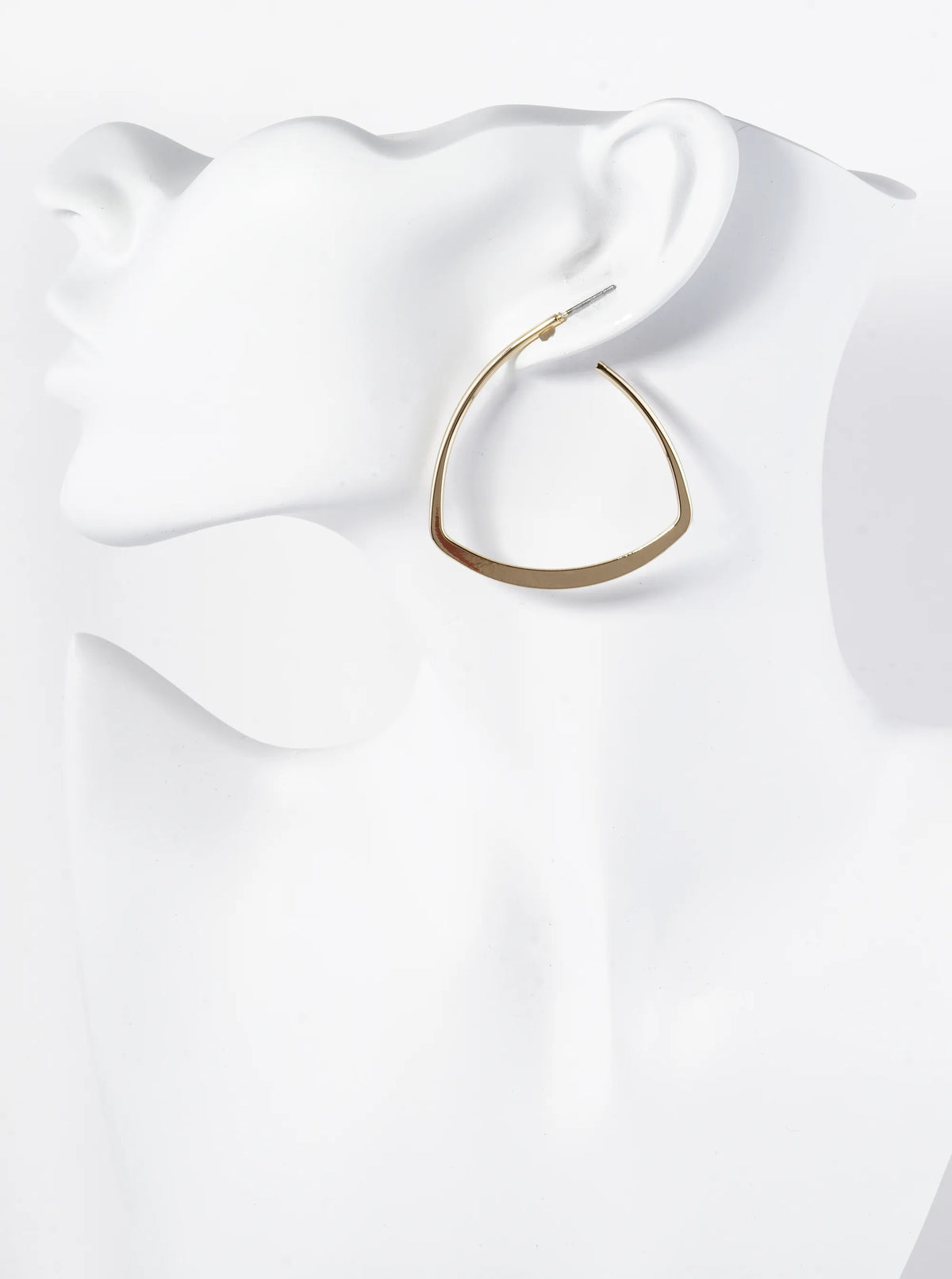 Polished Metal 45mm Flat Tapered Edgy Hoop Earrings