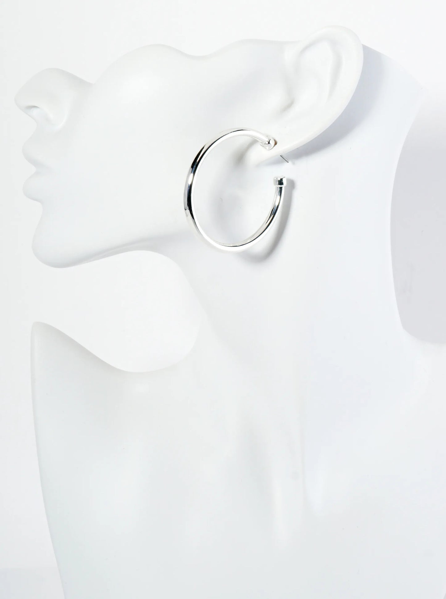 Polished Metal 45mm Open Hoop Earrings