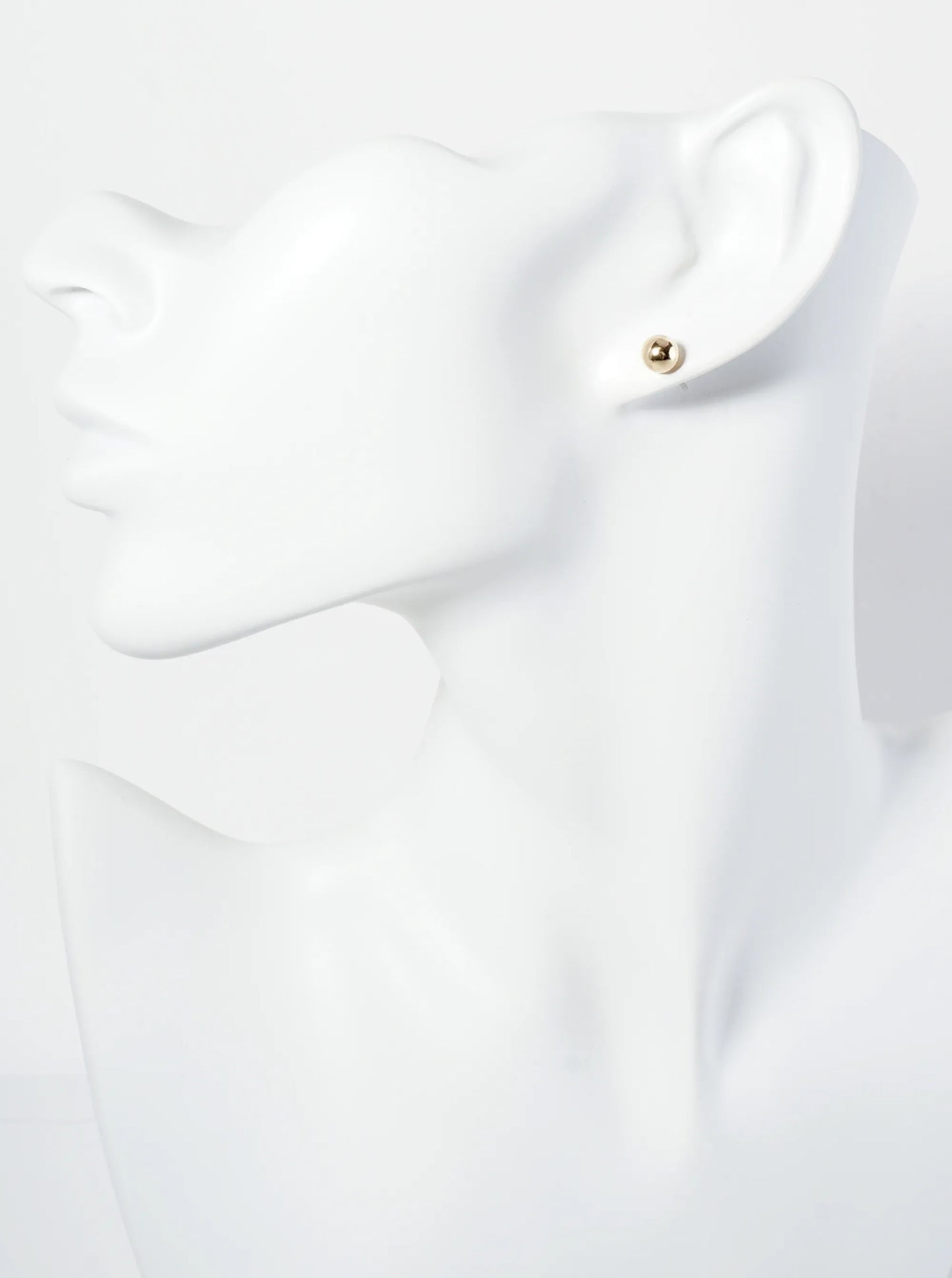 Polished Metal 6mm Brass Ball Stud Earrings