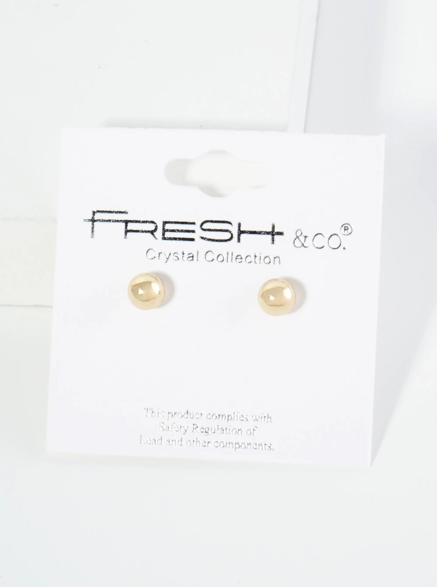 Polished Metal 6mm Brass Ball Stud Earrings