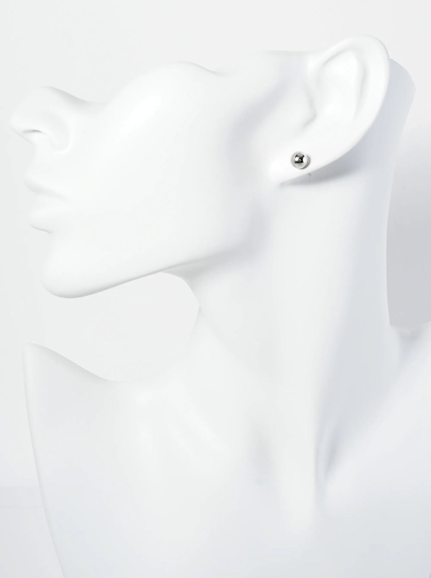 Polished Metal 6mm Brass Ball Stud Earrings