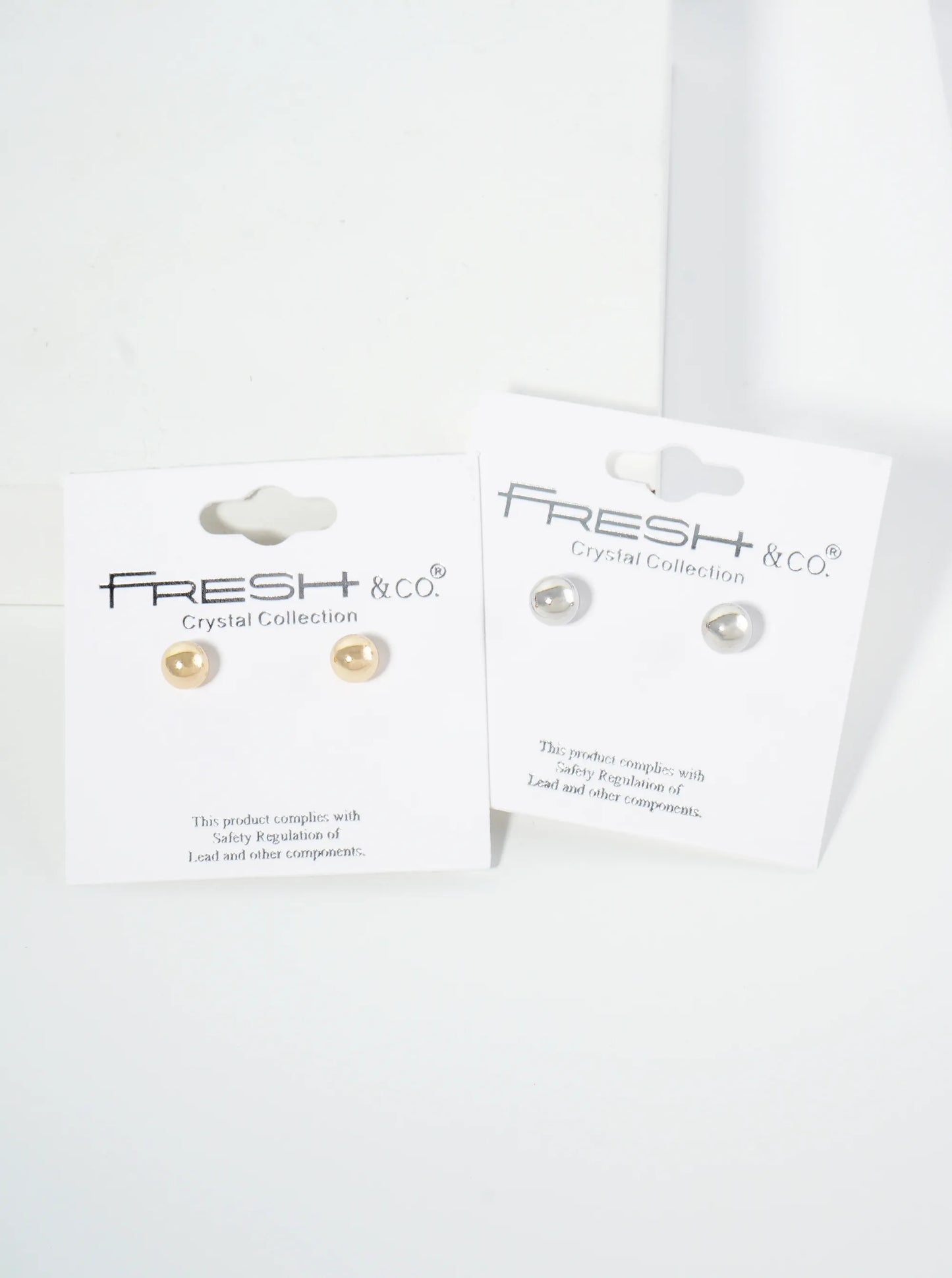 Polished Metal 6mm Brass Ball Stud Earrings