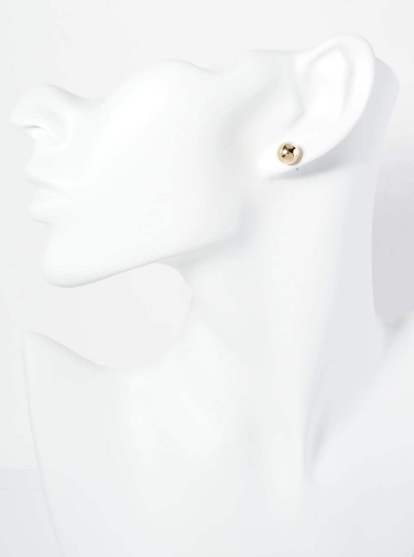 Polished Metal 8mm Brass Ball Stud Earrings
