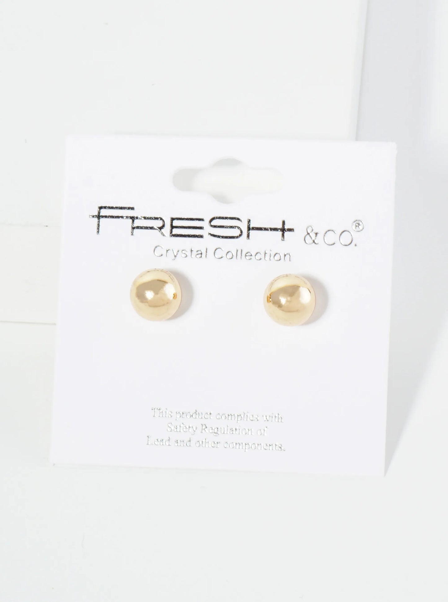 Polished Metal 8mm Brass Ball Stud Earrings