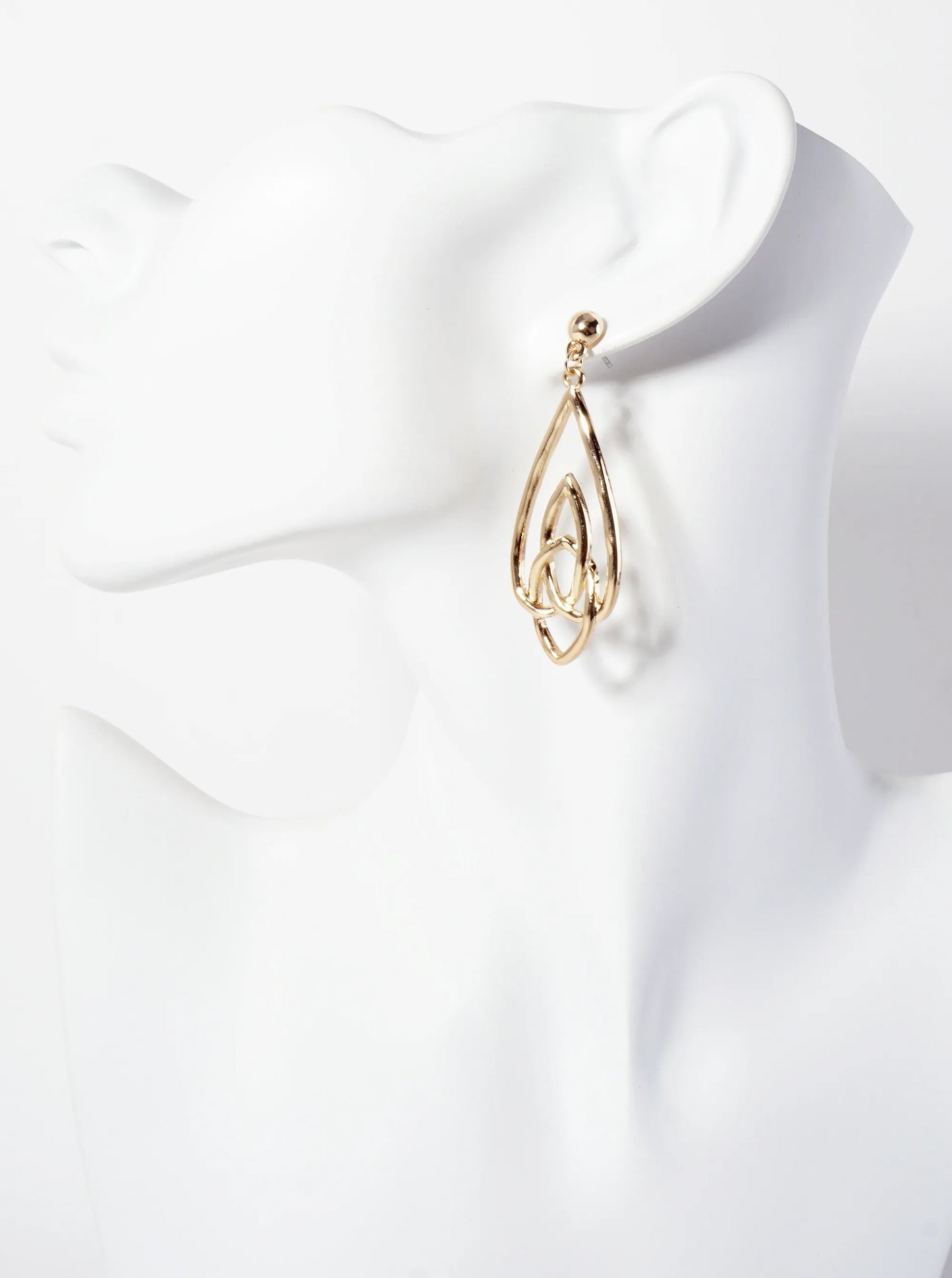 Polished Metal Celtic Knots Dangle Earrings