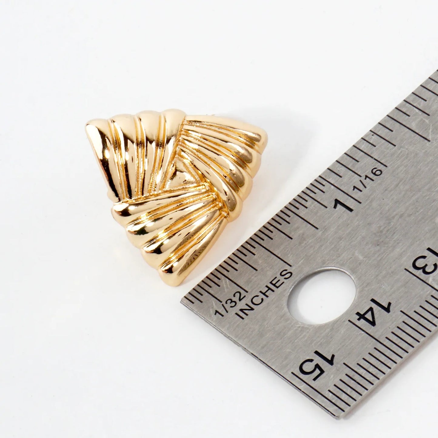 Polished Metal Celtic Triangle Clip-On Earrings