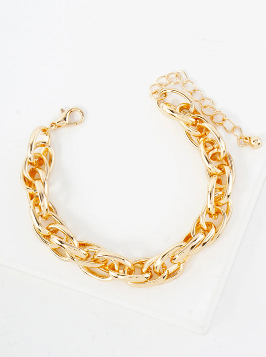 Polished Metal Chain Bracelet