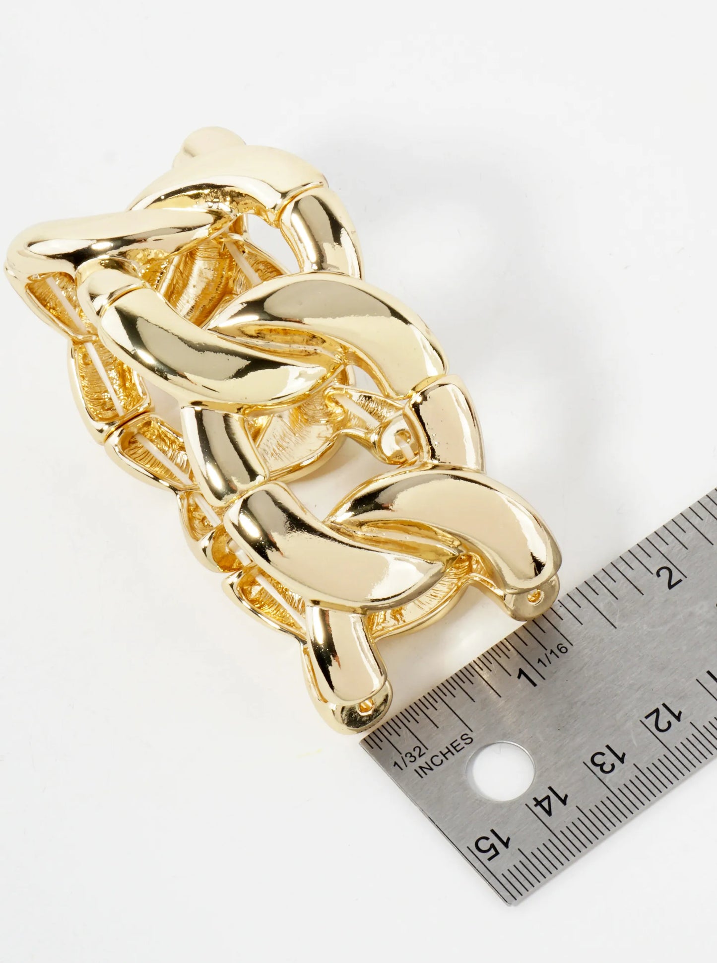 Polished Metal Chunky Chain Stretch Bracelet