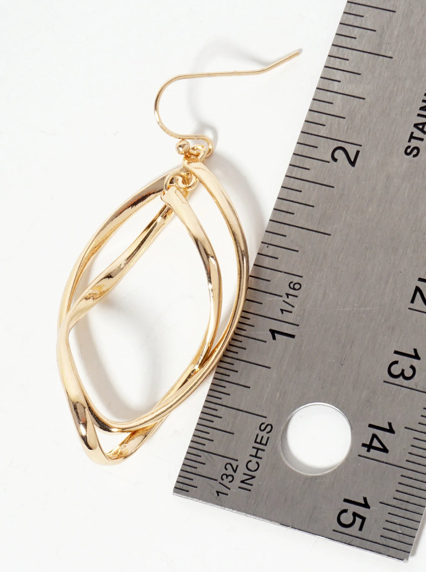 Polished Metal Double Spiral Dangle Earrings