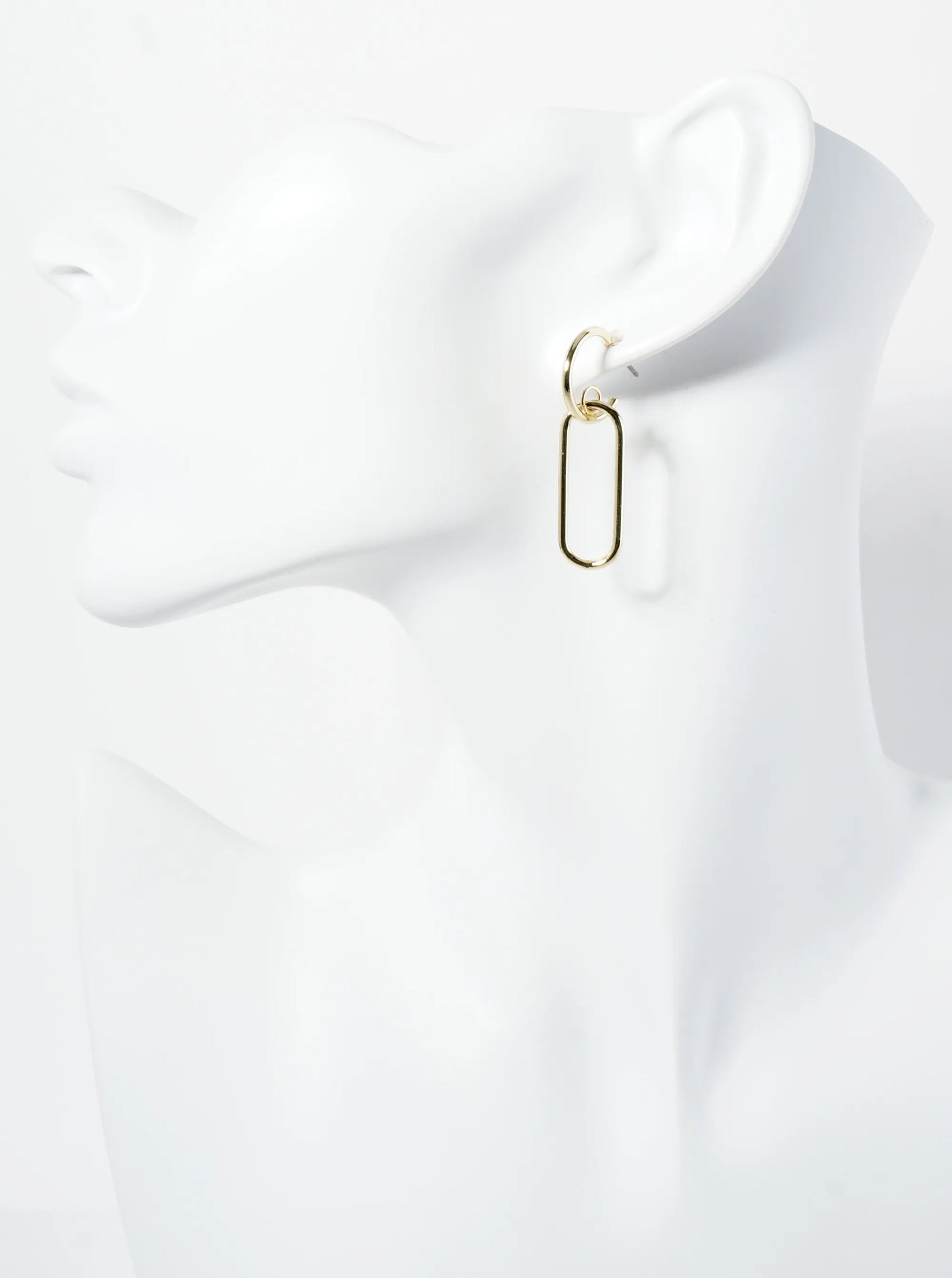 Polished Metal Geometric Dangle Earrings