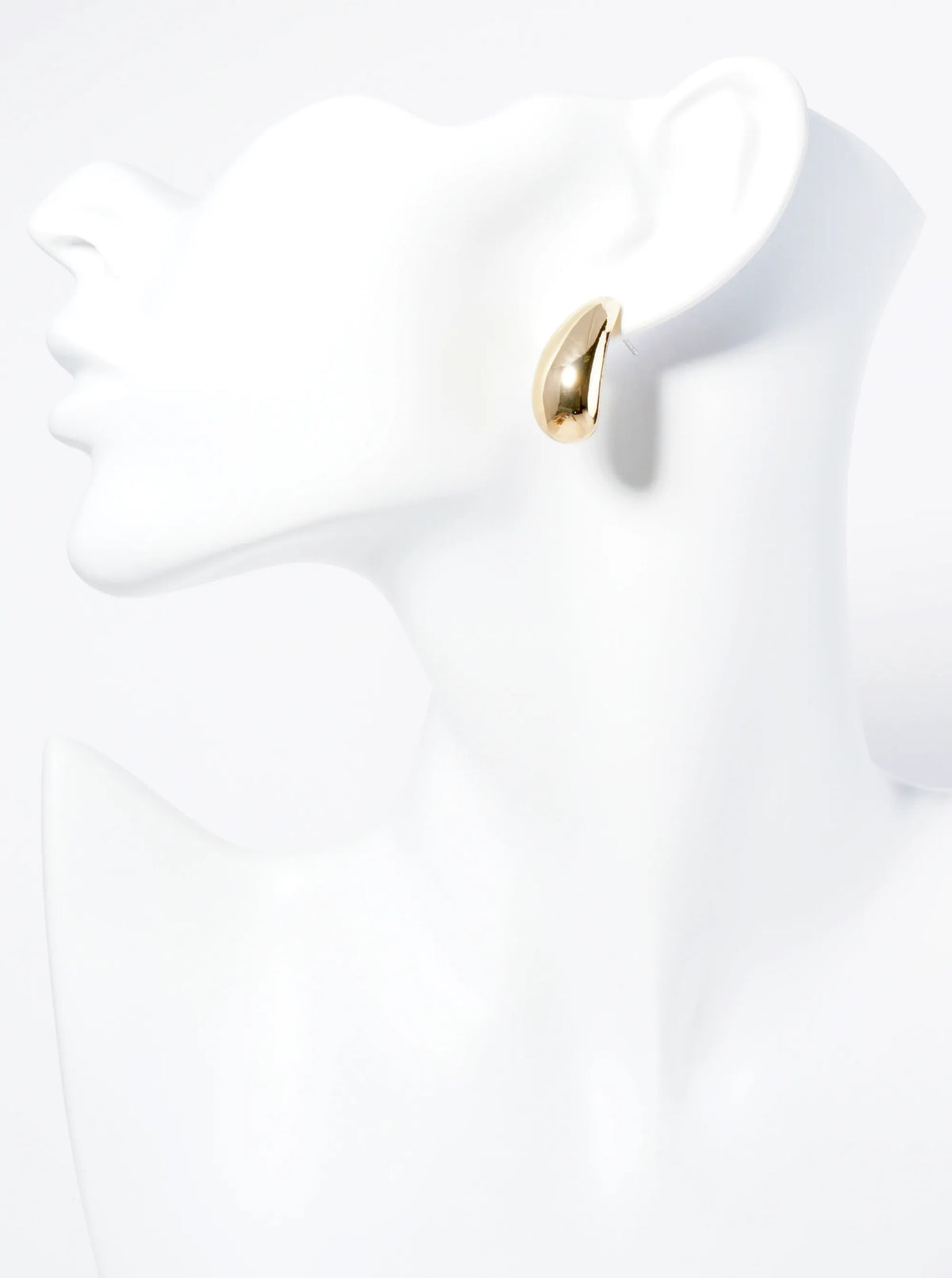 Polished Metal Lightweight 1 Inch Puffy Teardrop Post Earrings