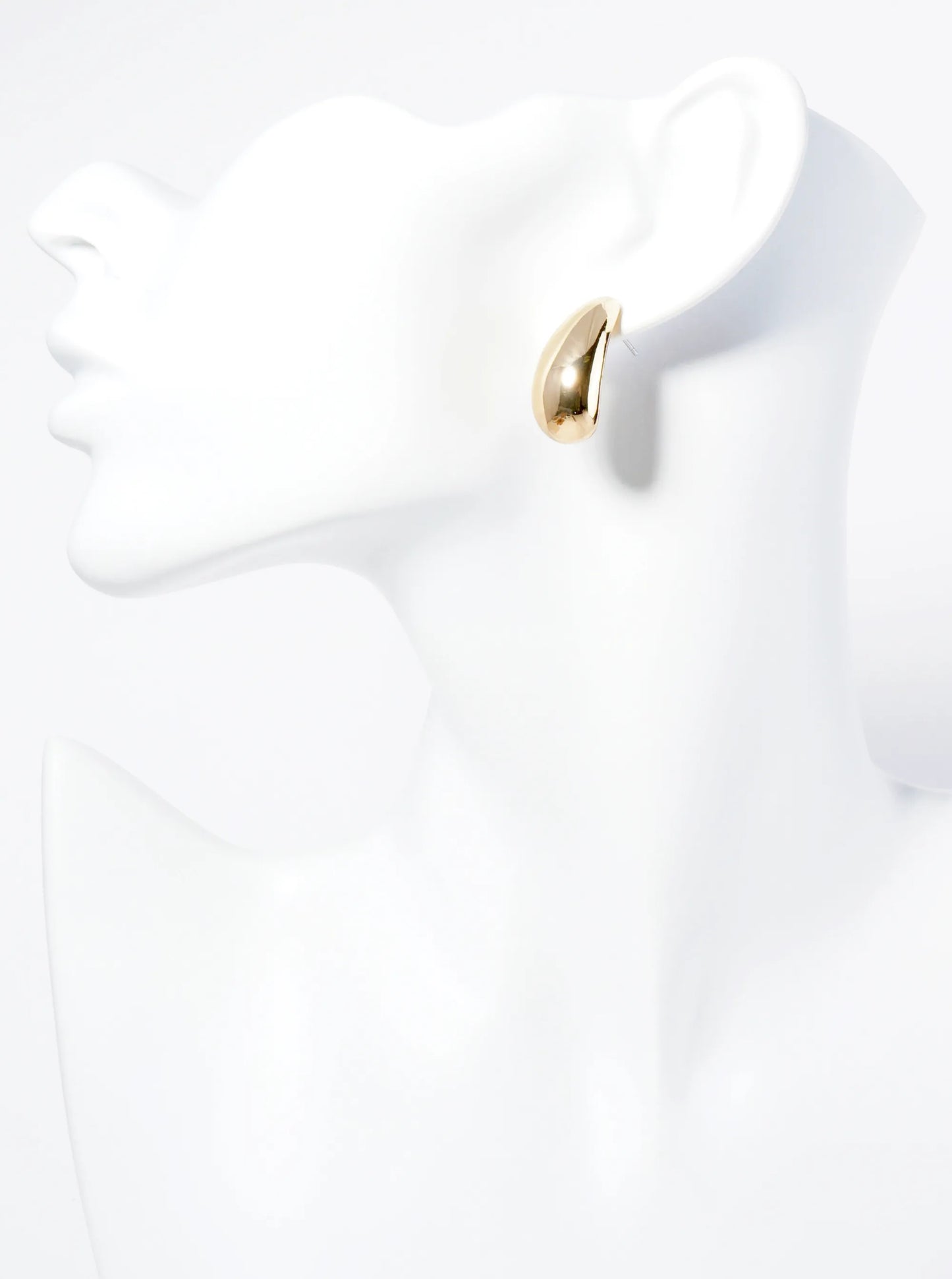 Polished Metal Lightweight 1 Inch Puffy Teardrop Post Earrings