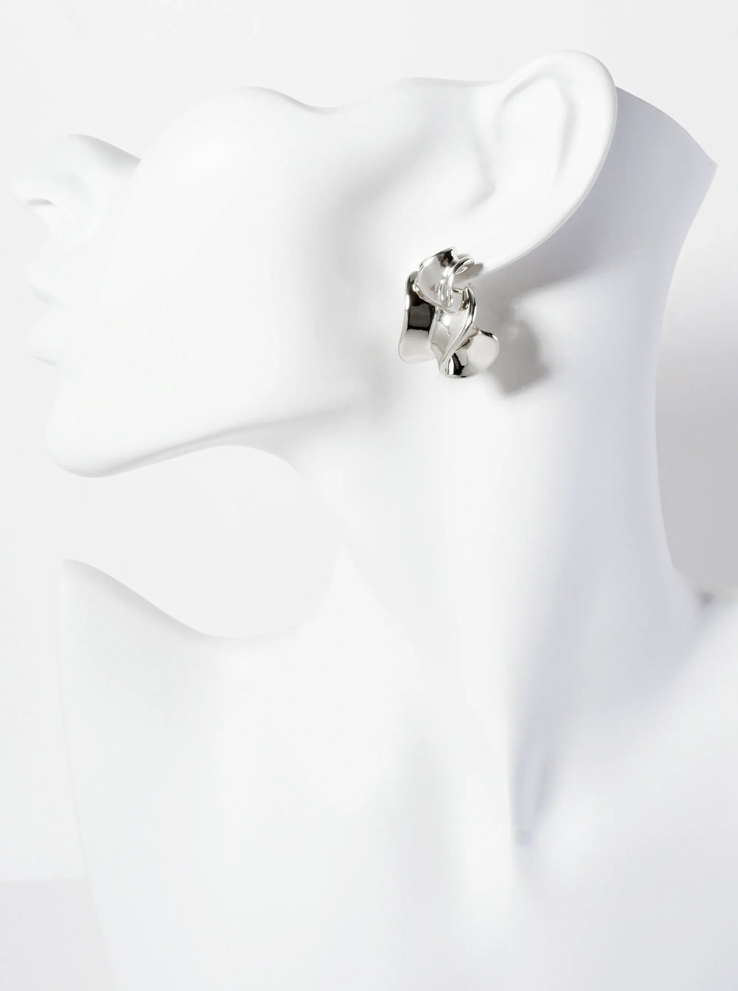 Polished Metal Organic-Shape 18K-Gold-Dipped Doorknocker Earrings