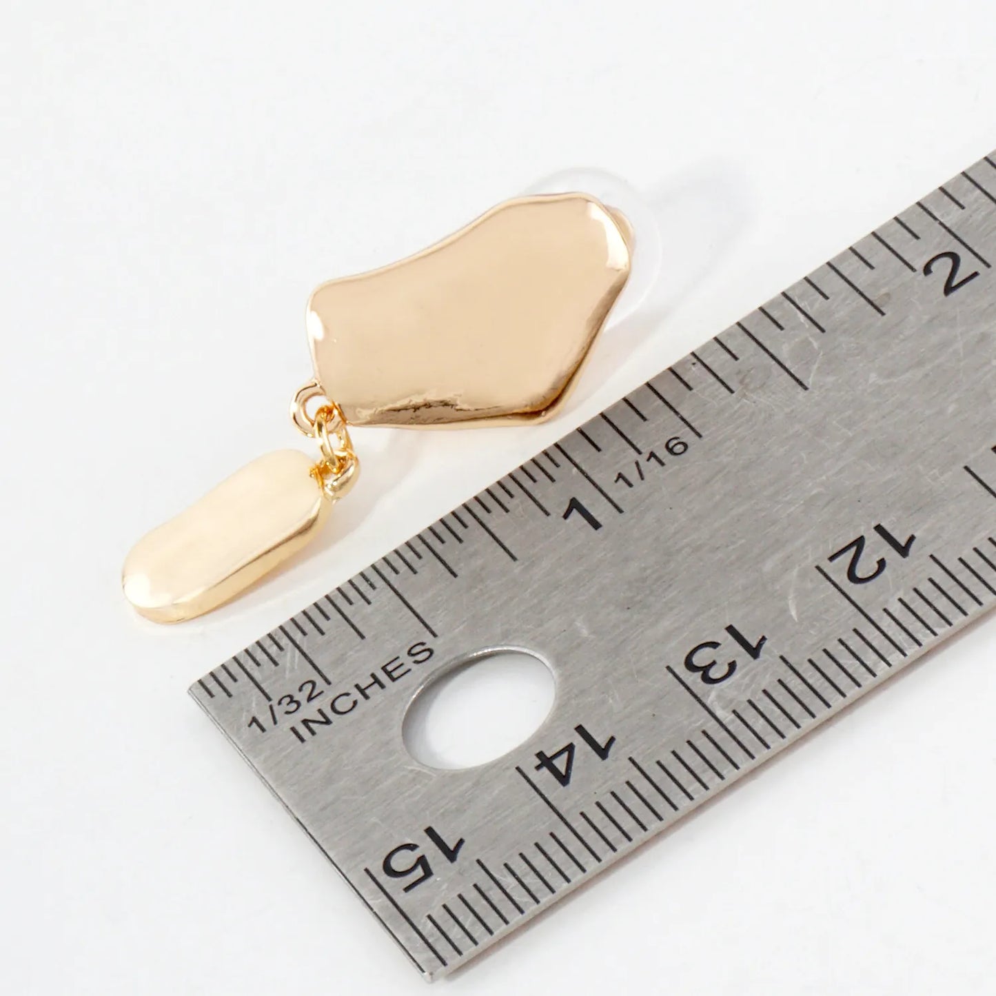 Polished Metal Organic Shape Clip-On Earrings