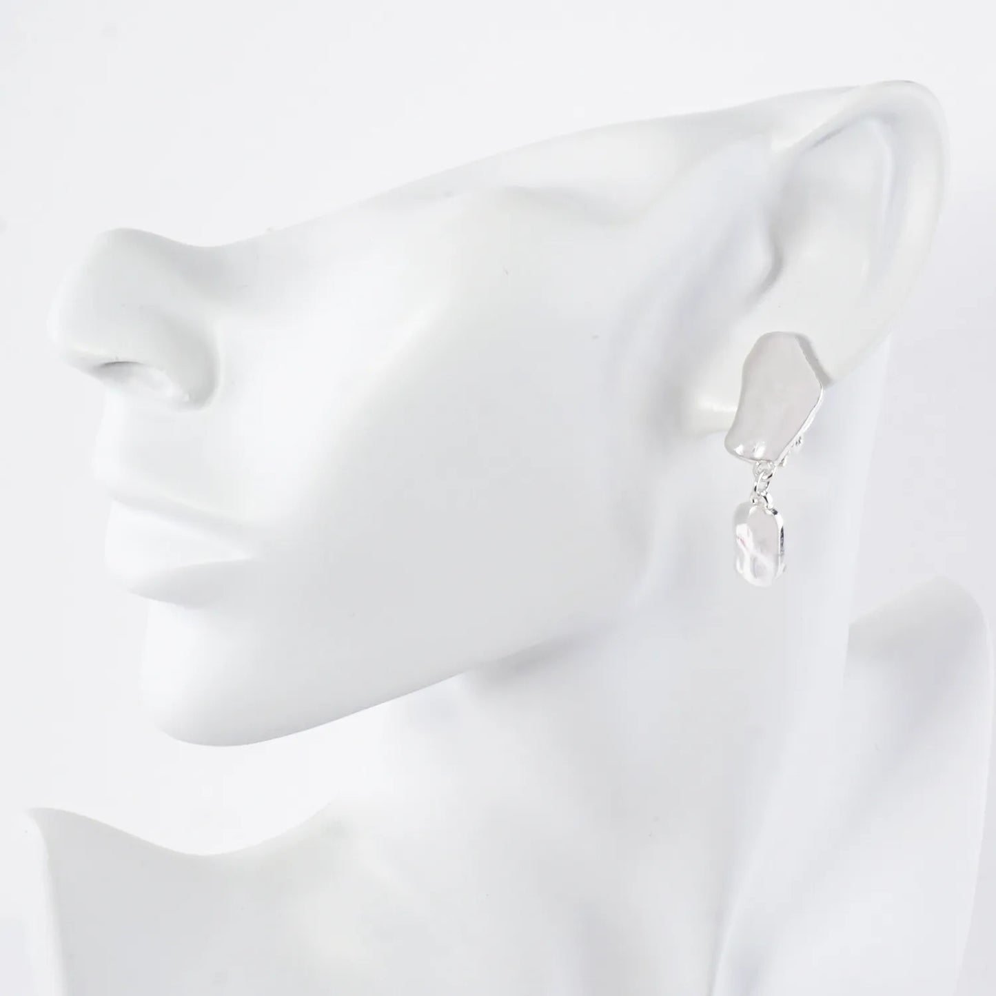 Polished Metal Organic Shape Clip-On Earrings