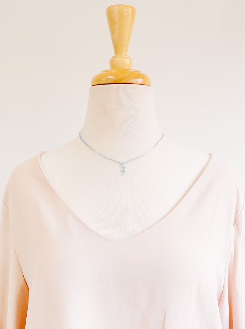 Polished Metal Snake Pendant Dainty Brass Necklace