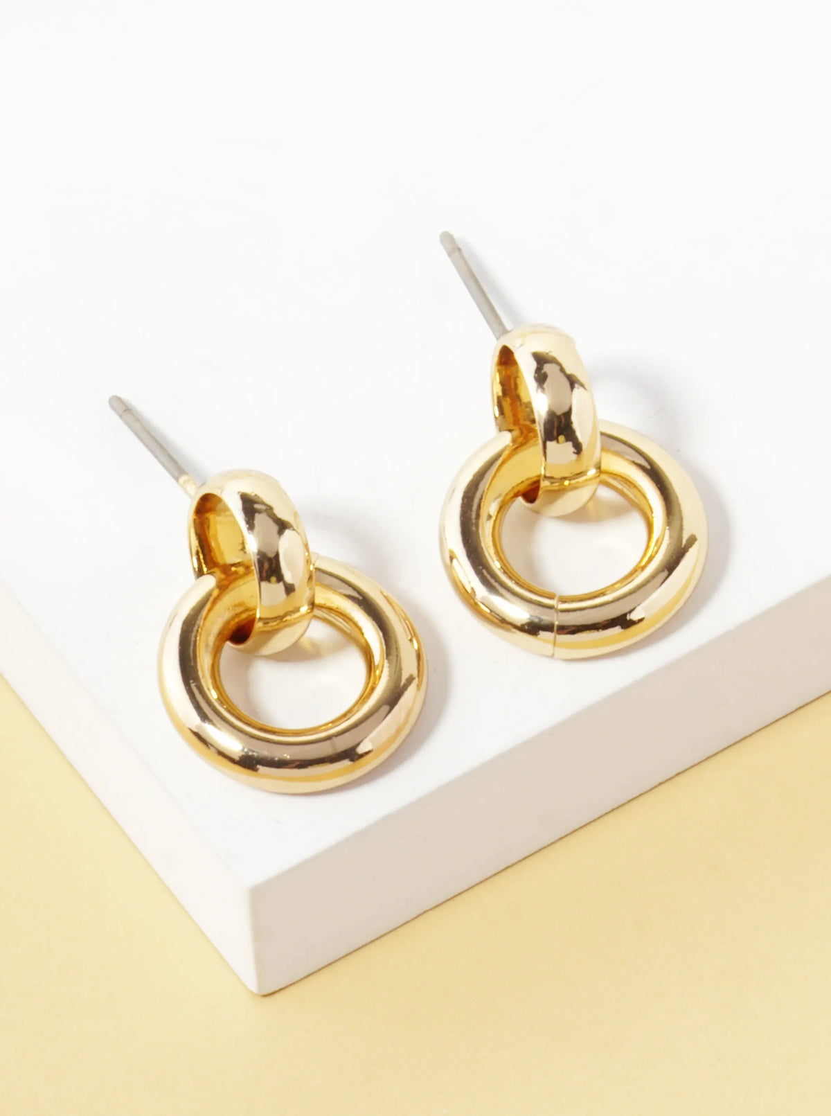 Polished Metal Tiny Door Knocker Post Earrings